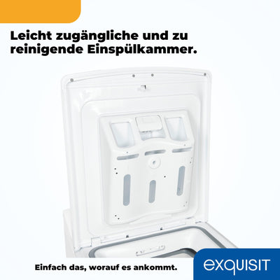 Exquisit Toplader Waschmaschine, 7,5kg Füllmenge, Waschmaschine schmal, Energieklasse A, 1200 U/Min, Startzeitvorwahl, Kurzprogramm, LTO51207-030A weiss