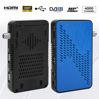 WEDETIAN Mini Sat Receiver DVB-S2 Digital Satelliten Receiver Full HD 1080p (Sat DVB-S/S2, HDTV, HDMI, USB Mediaplayer, vorinstallierte Programmliste, Sleeptimer, Nahbedienung am Gerät, Fernbedienung)