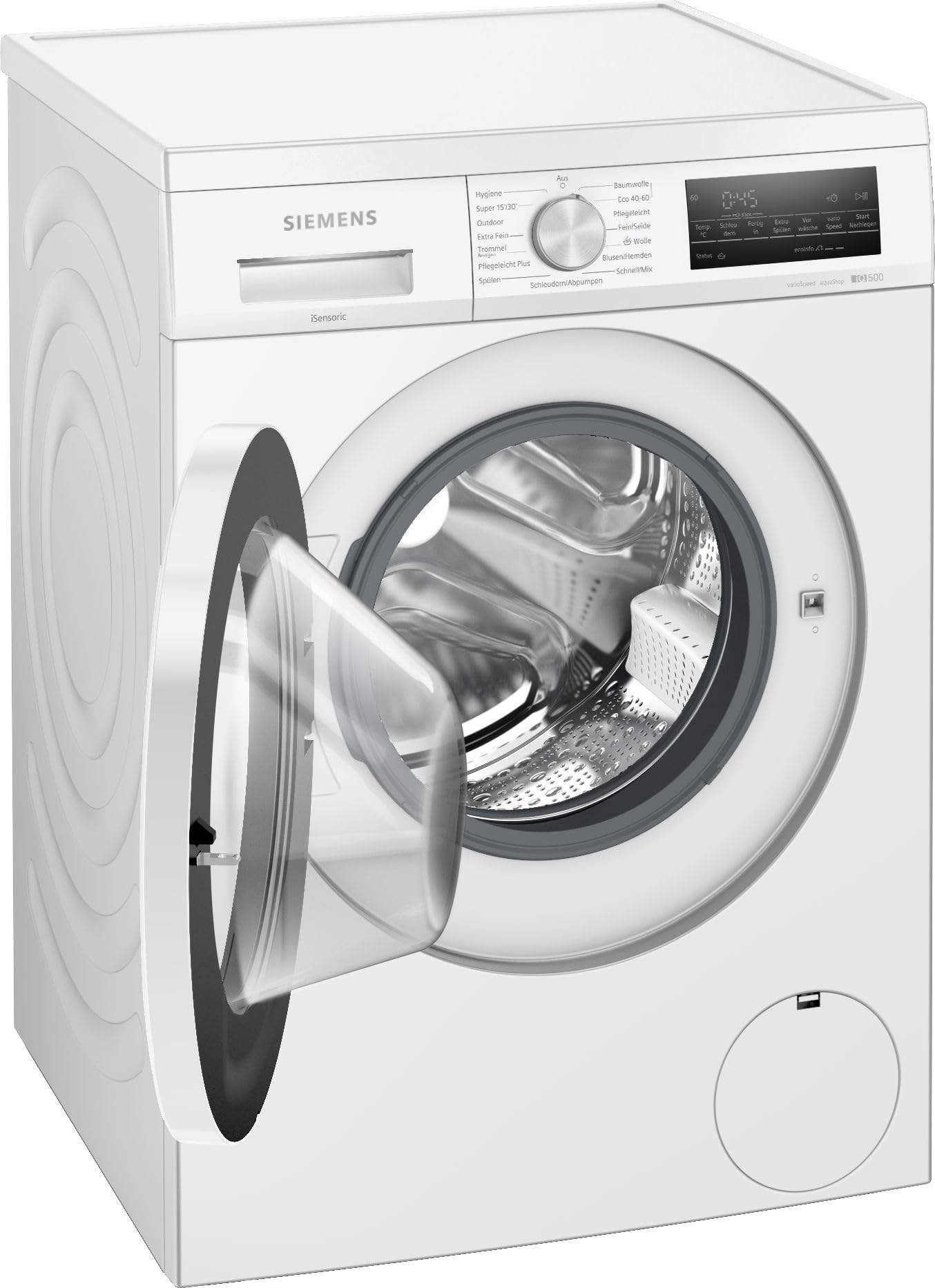 Siemens WU14UT42, iQ500 Waschmaschine, 9kg, 1400 UpM, Unterbaufähig, Extra stromsparend und leise, varioSpeed für kürzere Programme, LED-Display, Outdoor-Programm, Nachlegefunktion, aquaStop