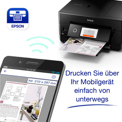 Epson Expression Premium XP-7100 3-in-1-Multifunktionsgerät Drucker (Scannen, Kopieren, WiFi, Ethernet), schwarz & Original 33XL Tinte Orange, Multipack 5-farbig