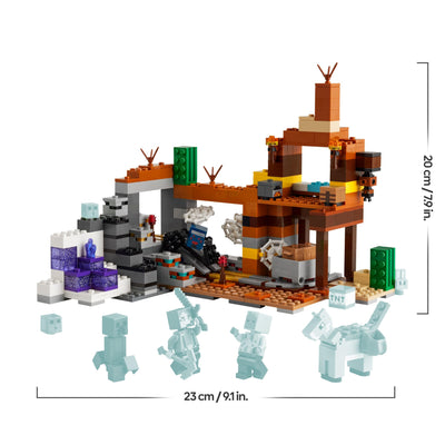 LEGO Minecraft Die Mine in den Badlands -Interaktives Spielzeug mit Forscher-, Creeper- und Spinnen Figuren sowie einer TNT-Explosionsfunktion - Gamer Geschenk für Jungen & Mädchen ab 8 Jahren - 21263