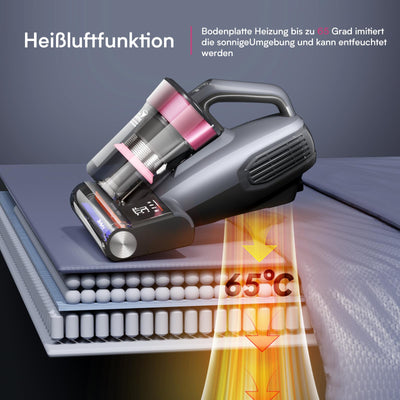 Jimmy BX8 Milbensauger 600W, Milbenstaubsauger für Matratzen mit UV-Licht, 65℃ Heißluft, Staubsensor, Negativ-Ionen-Funktion zur Luftreinigung LED-Bildschirm, Hausstaubmilben Bekämpfen Sauger
