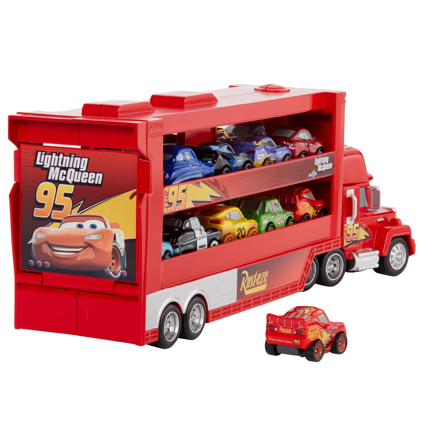 Mattel Disney Pixar Cars - Mini Racer Transporter Sortiment mit Mini Fahrzeug, Spielzeug ab 4+ Jahren GNW34