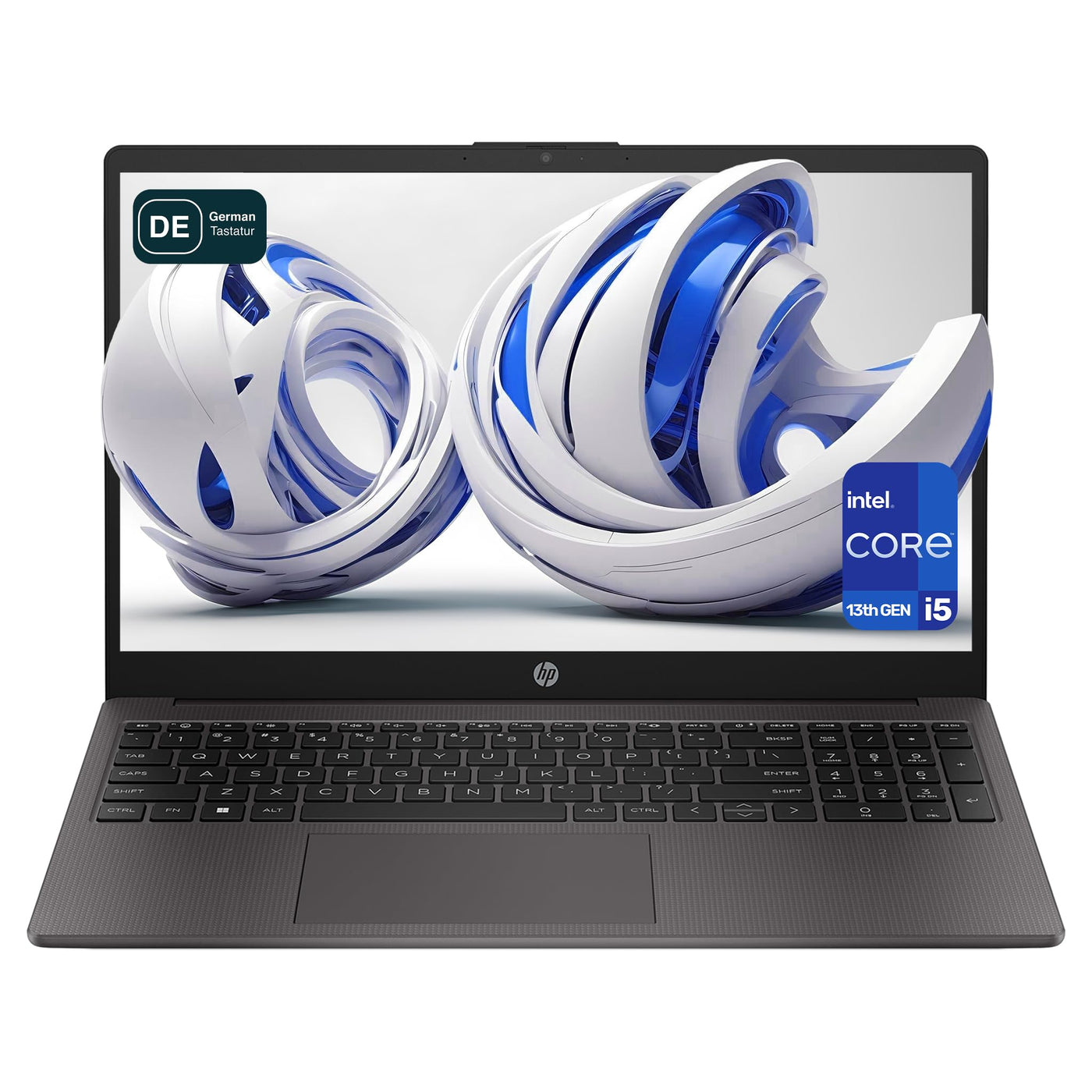 HP 250 G10 Laptop, Intel Core i5-1334U, 16 GB DDR4 RAM, 512 GB PCIe SSD, 15.6" FHD, Intel Iris Xe Graphics, QWERTZ Tastatur, FreeDOS, Anthrazit