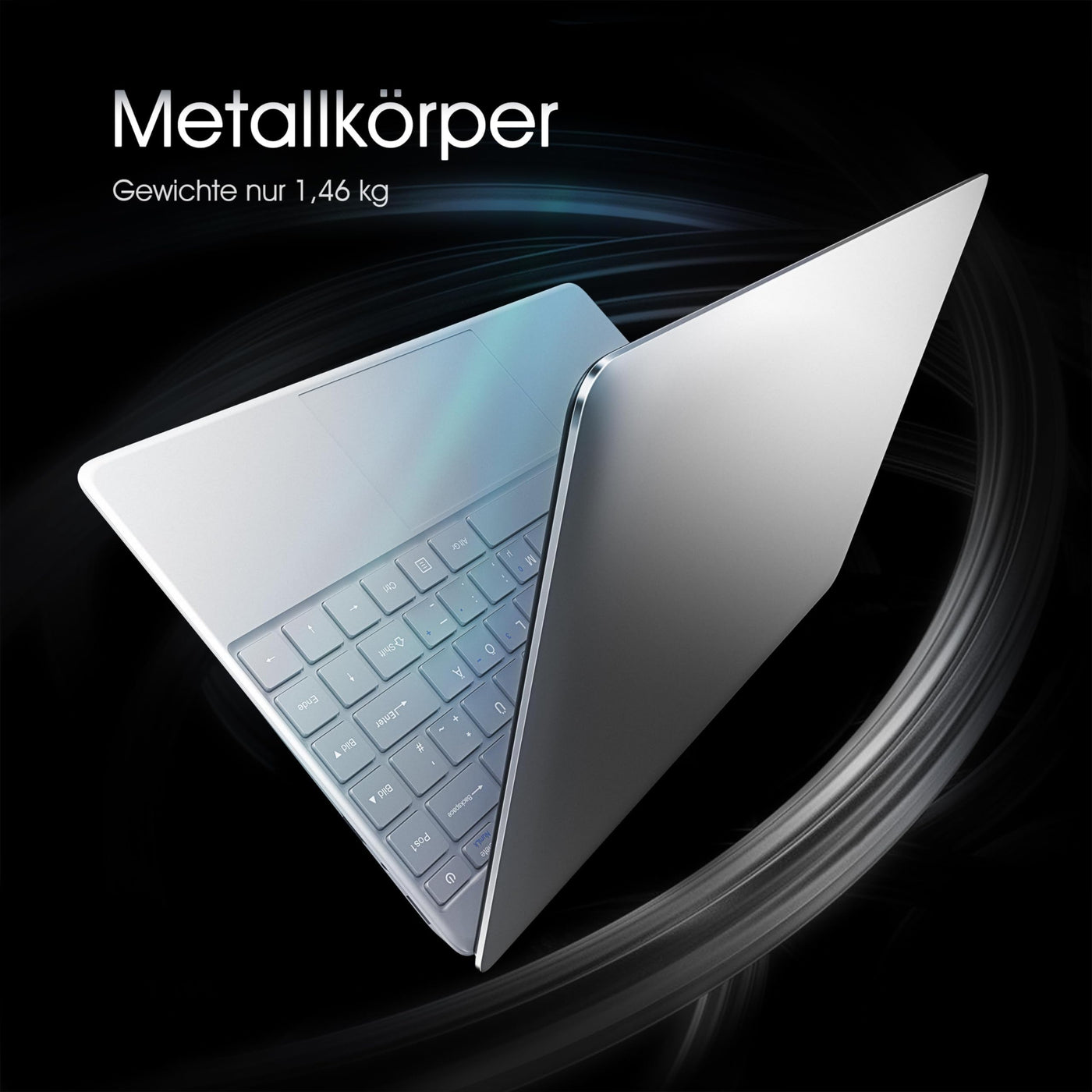 LincPlus P4 14 Zoll Laptop Netbook Intel Core i3 Prozessor 8GB RAM 128GB SSD Full HD Notebook mit QWERTZ Deutscher Tastatur, Windows 10 Home