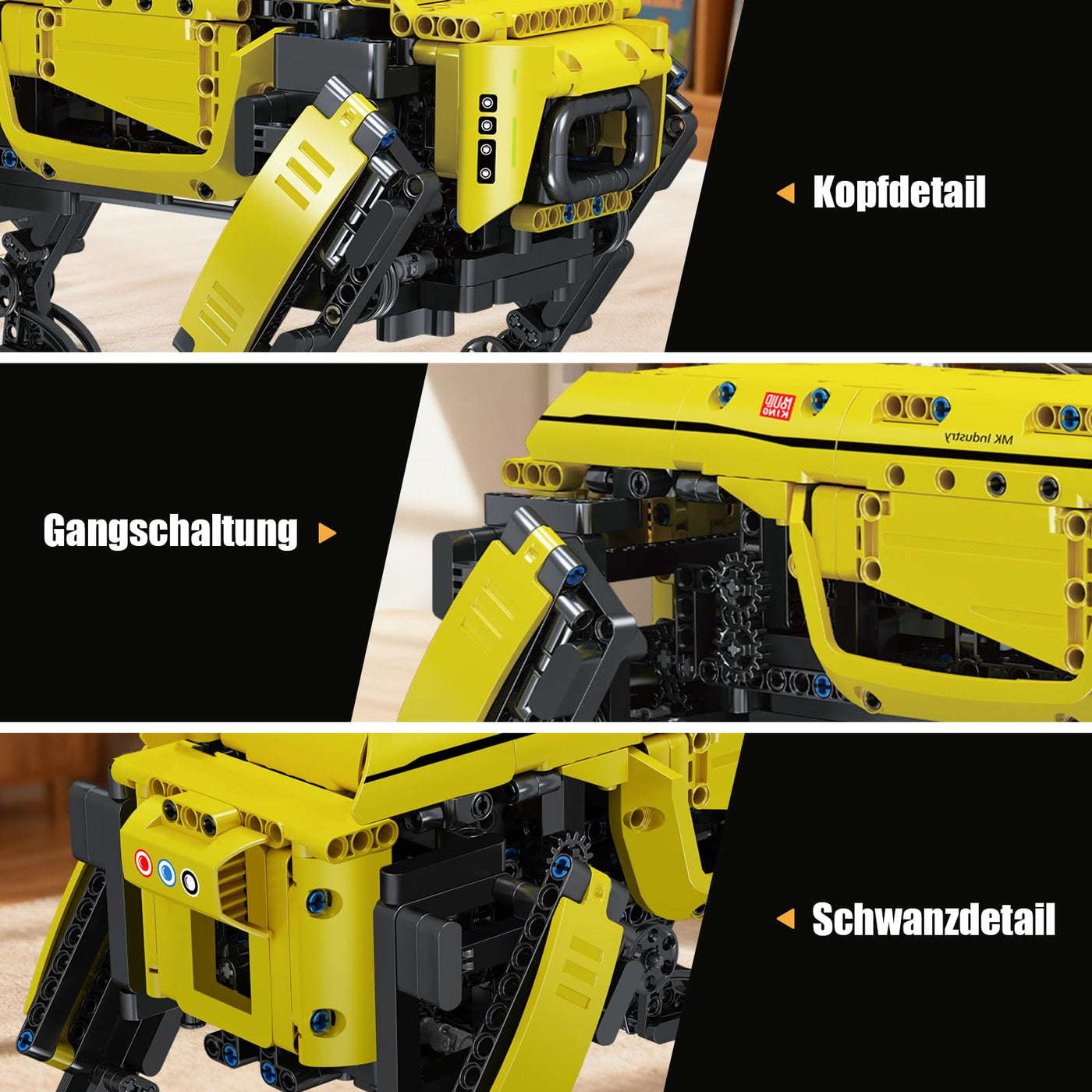 Mould King 15066 Technik Mechanischer Hund Bausteine Modell, 936 Teile Ferngesteuerte Roboter Hundespielzeug Bausatz, Klemmbausteine Bauset als Spielzeug/Geschenk