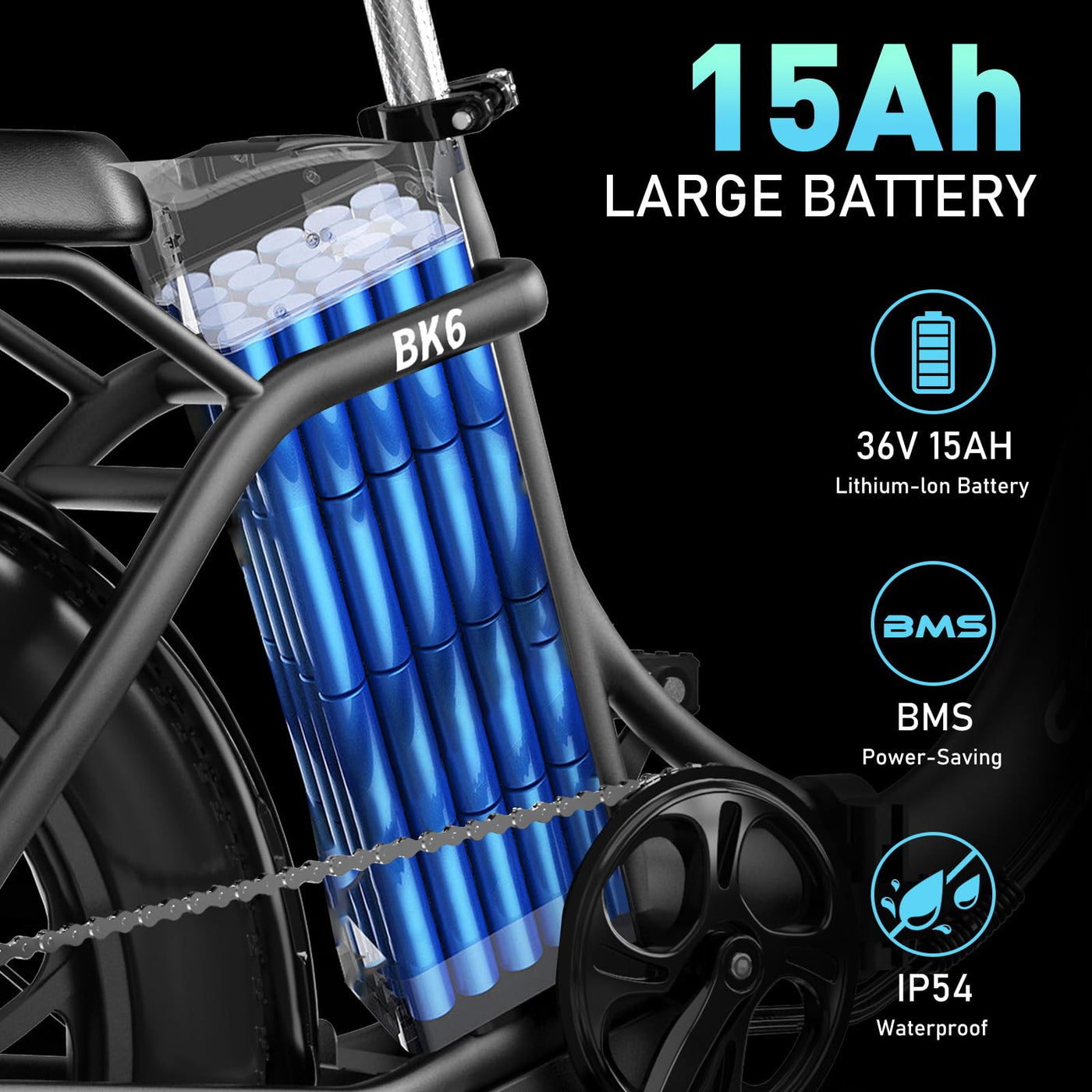 COLORWAY EBike, 20 Zoll Fat Reifen Klapp Elektrofahrrad, 250W Motor, 36V/15AH Batterie, Citybike, maximalen Reichweite von 45-100 Kilometern，7-Gang, mit Gepäckträgertasche., mit Scheibenbremsen.