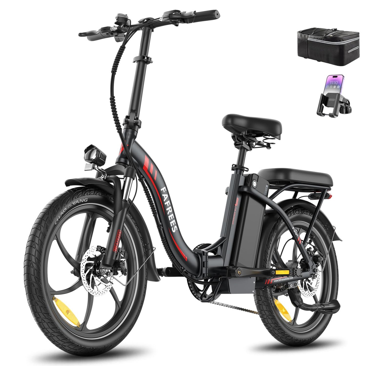 Fafrees F20+ E Bike Klappbar 20 * 3.0 Zoll, Upgrade 2025 Ebike Herren 250W, Elektrofahrrad 20Ah/720Wh Akku, E-Bike Damen 25km/h, Fatbike 7S, Pedelec faltrad Lagergewicht 140 KG (Schwarz)