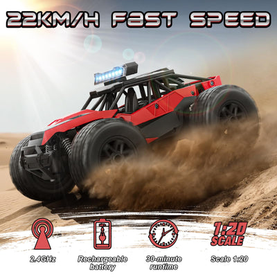 FUIOCOCP Ferngesteuertes Auto Monster Truck, RC Offroad All Terrain Geburtstag Geschenk Kinder Junge 6 7 8 9 10 11 12 Jahre Geländewagen Rennauto mit 2,4 GHz Fernbedienung Remote Car Spielzeug