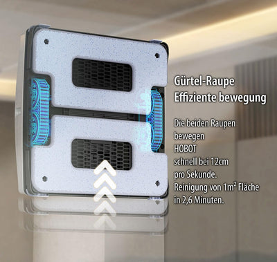 Sichler Exclusive Fensterputz-Roboter Akku: HOBOT S6 Pro Profi-Fensterputz-Roboter, Versandrückläufer (Fensterputz-Roboter Sprüh, Fensterputzroboter, Scheibenwischer)