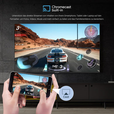 Antteq S50-AU1Q1 Fernseher 50 Zoll (126cm) Smart TV,Android TV,4K Ultra HD,Triple Tuner,Google Play Store,DAZN,Bluetooth-Sprachfernbedienung,WiFi