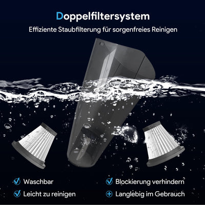 kitsky Handstaubsauger Akku Kabellos, Auto-Staubsauger, mit leistungsstarker Saugkraft, Mini-Staubsauger, für Sofas, Matratzen und Fenster, 12000PA, Handheld Cordless