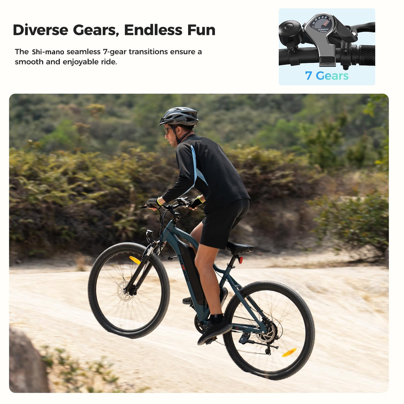 Foride Xtremer 3 29'' E-Bike für Erwachsene, Elektrofahrrad mit 48V 576Wh Akku, Hydraulische Scheibenbremse,120km Reichweite 7 Gang E Bike Herren Damen für Städtische Pendler und Fahrten im Freien