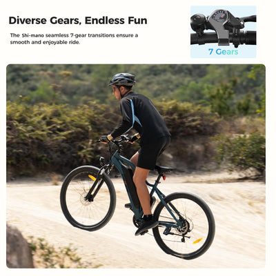 Foride Xtremer 3 29'' E-Bike für Erwachsene, Elektrofahrrad mit 48V 576Wh Akku, Hydraulische Scheibenbremse,120km Reichweite 7 Gang E Bike Herren Damen für Städtische Pendler und Fahrten im Freien