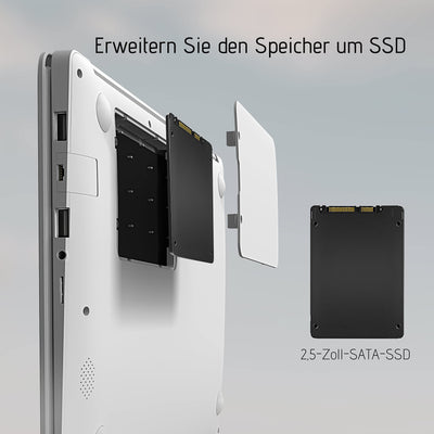 LincPlus Laptop Notebook 14 Zoll Full HD 4GB RAM + 128GB Netbook mit QWERTZ Tastaturlayout für Home/Office, Windows 10 S