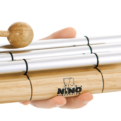Nino Percussion Energy Chimes Musikinstrument – mit 3 Klangstäben – inklusive Schlägel – für Kinder ab 3 Jahren – Holz und Aluminium, Natur (NINO580)