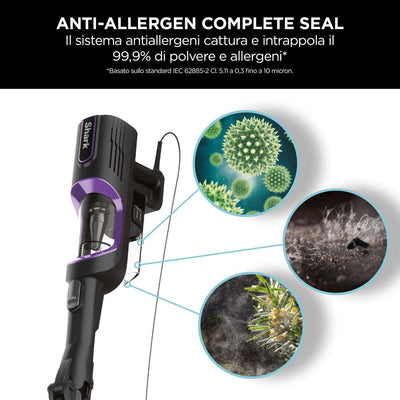 Shark Kabelstaubsauger mit Anti-Hair-Wrap-Technologie, flexibel für die Reinigung unter Möbeln, DuoClean-Staubsauger mit Fugen- und Polsterreinigungs-Aufsatz, 10m Netzkabel, Lila/Schwarz, HZ500EU