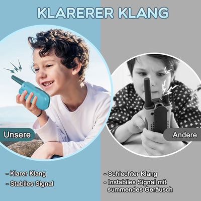 Bakoherp Walkie Talkie Kinder ab 3-12 Jahre, Aufladbar mit 8 Kanäle, Funkgerät Wiederaufladbar mit LED Taschenlampe, VOX Funktion, Klare Stimme für Abenteuer, Camping, Wandern