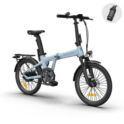 A Dece Oasis ADO E-Bike Air20Pro,klapprad e-Bike,Riemenantrieb,e Bike 20 Zoll, 2 Gang,Bürstenloser Motor,3,5-Zoll-IPS-Display,ebike Damen/Herren Mit Batterie (Maximale Reichweite 160 KM) (Blue)