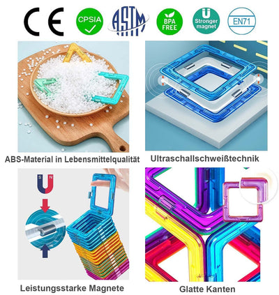 CONDIS Magnetische Bausteine 120 Teile, Magnetspielzeug Magneten Kinder Magnetbausteine Magnet Spielzeug Magnetspiele für Geschenk ab 3 4 5 6 7 8 Jahre Junge Mädchen Bauklötze Kinderspielzeug
