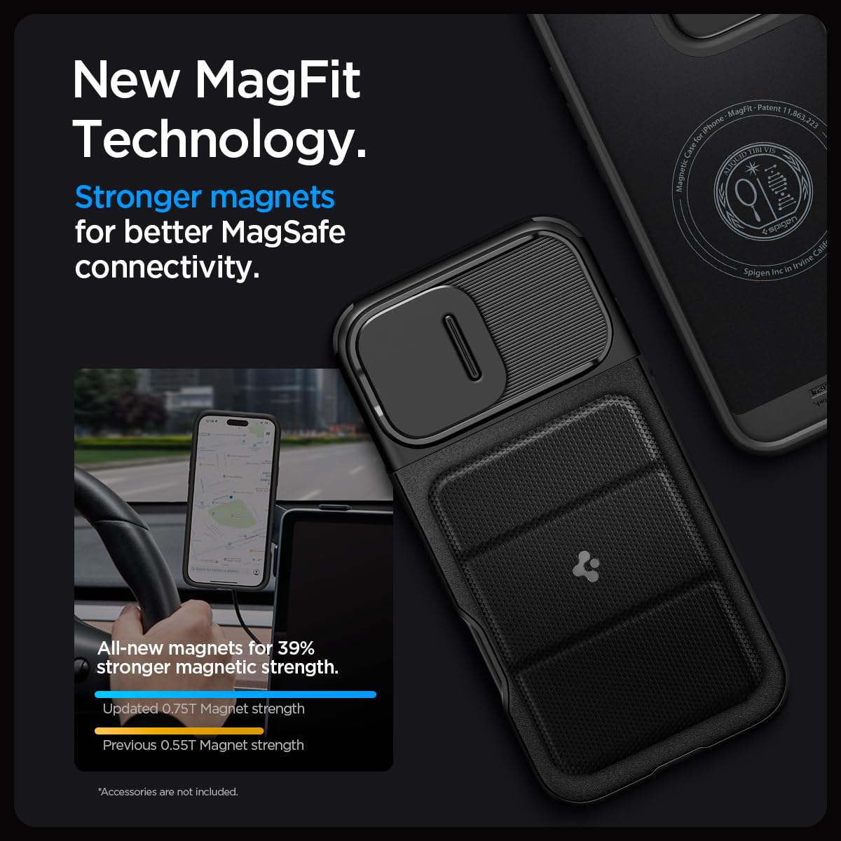 Spigen Optik Armor MagFit Hülle für iPhone 16 Pro Max, Kompatibel mit MagSafe Zubehör -Schwarz