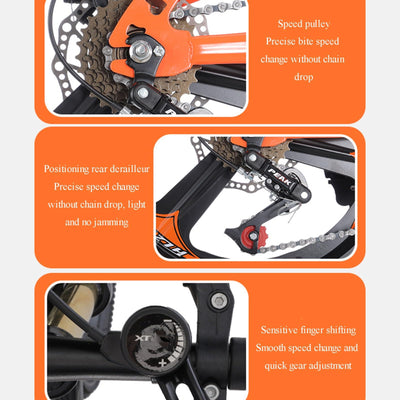 Mountainbike 24 Zoll Integriertes Rad 6 Gang Doppelscheibenbremse Doppelte Stoßdämpfung Geeignet für Kinder und Jugendliche A,22 inch