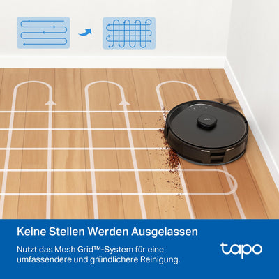 Tapo RV30 Max Plus Saugroboter mit Wischfunktion und automatischer Absaugstation, 5300Pa Ultra Starke Saugkraft, LiDAR+IMU Dual-Navigation, Alexa & Google Assistant Sprachsteuerung, APP
