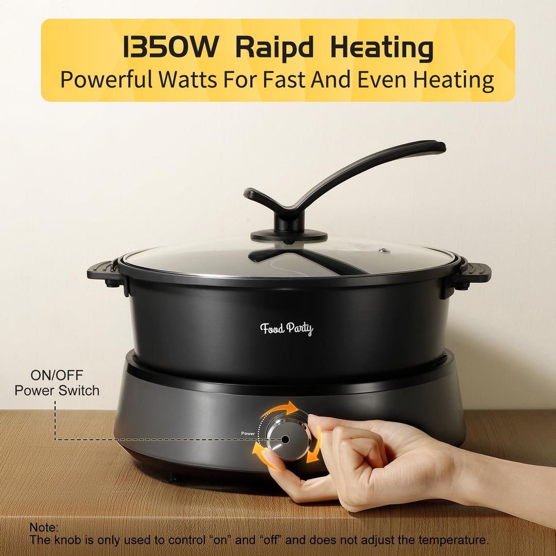 Elektrische Hotpot 6L - Doppelseitiger Feuertopf Für Shabu Shabu & Fondue 220V