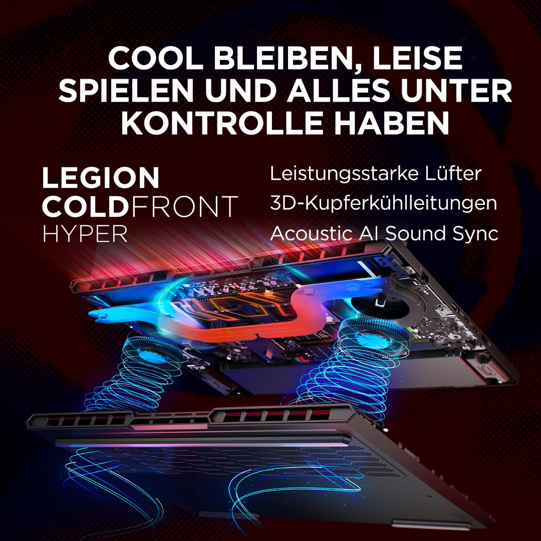 Lenovo Legion Pro 5 16ADR10 Gaming AI Laptop | 16" WQXGA 165 Hz OLED Display | NVIDIA GeForce RTX 5060 | AMD Ryzen 7 | 32GB RAM | 1TB SSD | Win11 | QWERTZ | Eclipse Black | 3 Monate GamePass