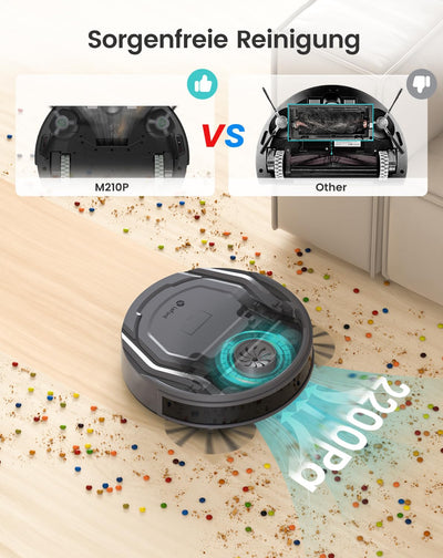 LEFANT 210PG Saugroboter mit 2200 Pa,WLAN Roboterstaubsauger Kompatibel mit Alexa und APP-Steuerung,120 Min Laufzeit, Staubsauger Roboter optimiert für Teppich Tierhaare Hartböden mit Ladestation
