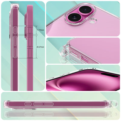 UYMO Handykette Hülle mit Band Für iPhone 16, Necklace Transparent Handyhülle Case mit Schnur Abnehmbar, Schutzhülle zum Umhängen Kordel, Regenbogen