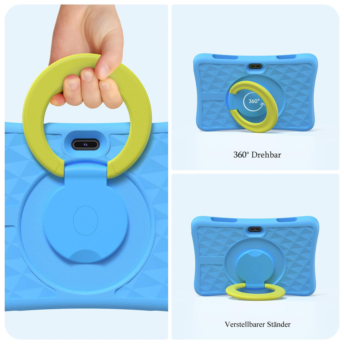 plimpton Kids Tablet 10 Zoll, Kinder Tablet mit Android 15, 9GB RAM+64GB ROM(512GB Erweiterbar) Tablets für Kinder mit Schutzhülle, Kindersicherung, BT 5.0, WiFi, Dual Kamera