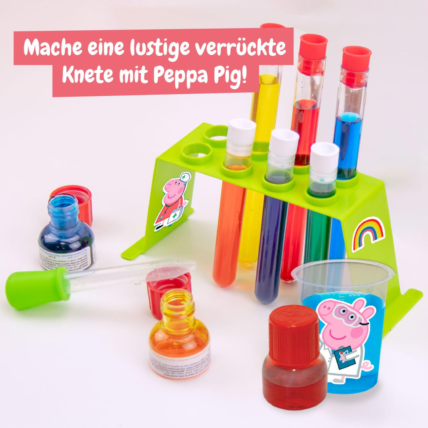 Science4you Mein Erster Experimentierkasten mit Peppa Wutz - Wissenschaftskit Peppa Wutz Spielzeug, 26 Experimenten: Seifenblasen, Fingerfarben herstellen, Lernspielzeug für Kinder ab 4 5 6 7+ Jahren
