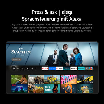 Xiaomi F Pro, 75 Zoll (190 cm), 4K UHD QLED, Smart TV, Fire TV, Triple Tuner DVB-C/S/S2/T/T2, HDR10+, Game Boost mode 120Hz, MEMC, Sprachsteuerung mit Alexa, 2GB+32GB, Kompatibel mit Apple AirPlay
