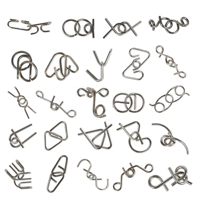 24-teiliges Metallpuzzle Set, Knobelspiele für Erwachsene, Geduldsspiel für Erwachsene, Geschicklichkeitsspiele, Geduldspiele für Kinder, IQ Puzzle 3D Brainteaser, Geschenkidee für alle Altersgruppen