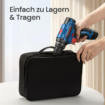 Akkuschrauber, 12V Akku Bohrschrauber Set, 25+1 Akkubohrer 25Nm Drehmoment Max mit 2000mAh Akku, 24tlg Zubehör und Tragetasche, 10mm Bohrfutter, 2-Gang, LED-Licht, Klein Akku Schrauber