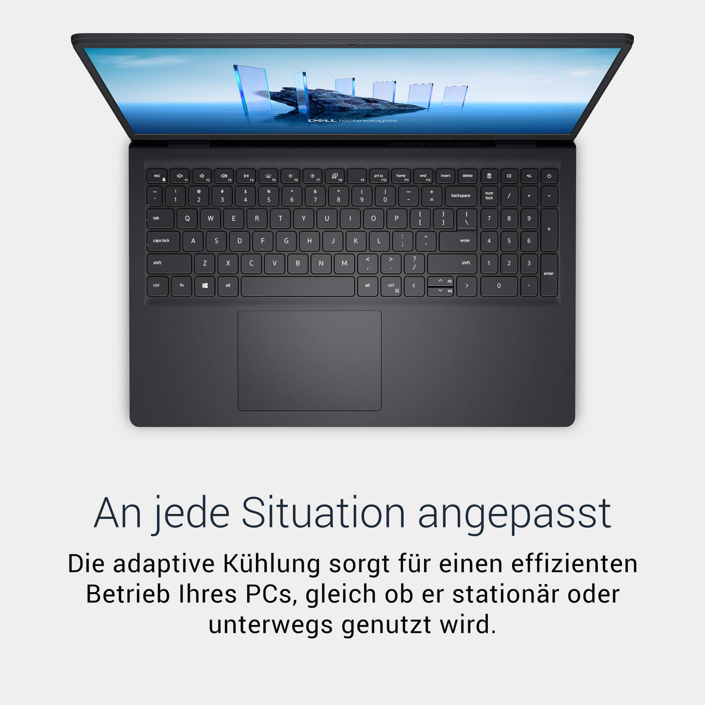 Dell 15 Laptop DC15250 15,6" FHD (1920 x 1080) 120Hz, Intel Core i5-1334U, Intel UHD Grafik, 16GB DDR4 RAM, 512GB SSD, Windows 11 Home, QWERTZ-Tastatur – Schwarz