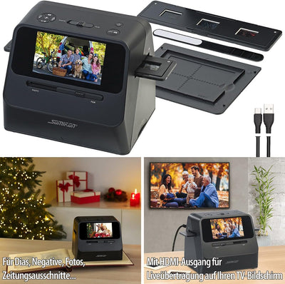 Somikon Fotoscanner: 3in1-Foto-, Dia- & Negativscanner mit 22 MP und HDMI-Ausgang, Akku (Scanner, Bilder Scanner, Digitalisierung)