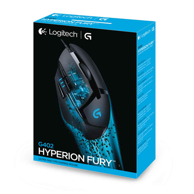 Logitech G402 Hyperion Fury Gaming-Maus mit 4K DPI optischem Sensor, 8 programmierbare Tasten, Taste zur DPI-Umschaltung, 32-Bit-ARM-Prozessor, Leichtgewicht, PC/Mac - Schwarz