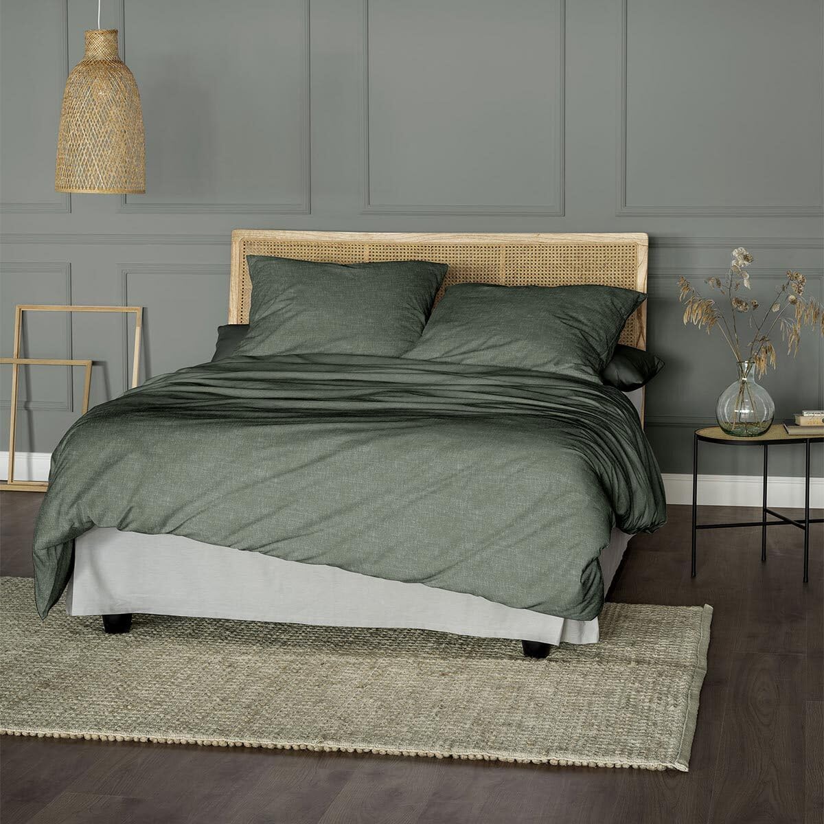 Irisette Edel-Feinbiber Bettwäsche Koala 8544 grün, 1 Bettbezug 135 x 200 cm + 1 Kissenbezug 80 x 80 cm