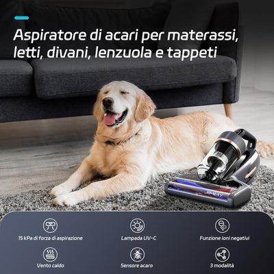Jimmy BX7 Pro Max Milbensauger 700W, Matratzenreiniger Bettstaubsauger mit UV-C-Licht, 65 ℃ heißem Wind und Graphen-Heizung, Staubsensor, Negativ-Ionen-Funktion, LED-Bildschirm, für Matratzen Bett