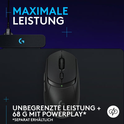 Logitech G309 LIGHTSPEED kabellose Gaming-Maus, leicht, LIGHTFORCE-Hybridschalter, HERO 25K-Sensor, über 300 Stunden Akkulaufzeit mit AA-Batterie, 6 programmierbare Tasten, PC und Mac - Schwarz