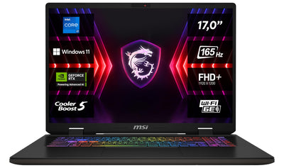 MSI Sword 17 HX, Gaming Laptop, 17,0" FHD+, Intel® Core™ i7 Prozessor 14650HX, 16 GB DDR5-5600 RAM, 1 TB, NVIDIA® GeForce RTX™ 4060, Windows 11 Home, QWERTZ Tastatur, B14VFKG-276