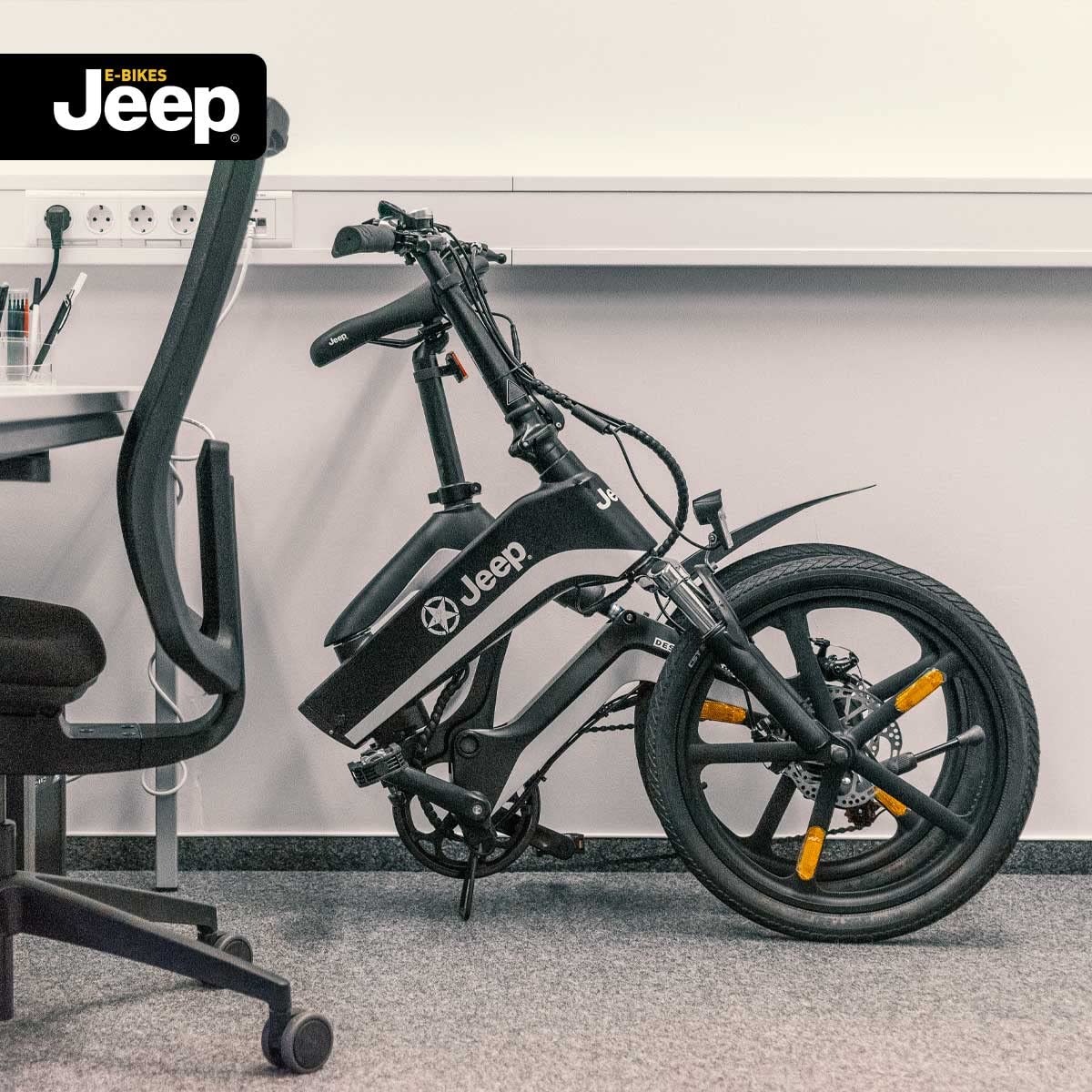 Jeep Fold E-Bike FFR 7050, 20' Laufräder, Shimano 7-Gang Kettenschaltung, Black