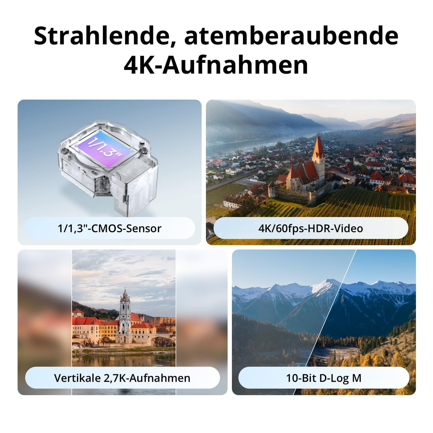 DJI Flip (RC 2 Fernsteuerung mit Bildschirm) – Mini Drohne mit Kamera 4K für Kinder, unter 249g, Follow-Me, 13 km HD-Übertragung, Handstart, 31 Min Flugzeit, Drohne mit Kamera Für Vlogs