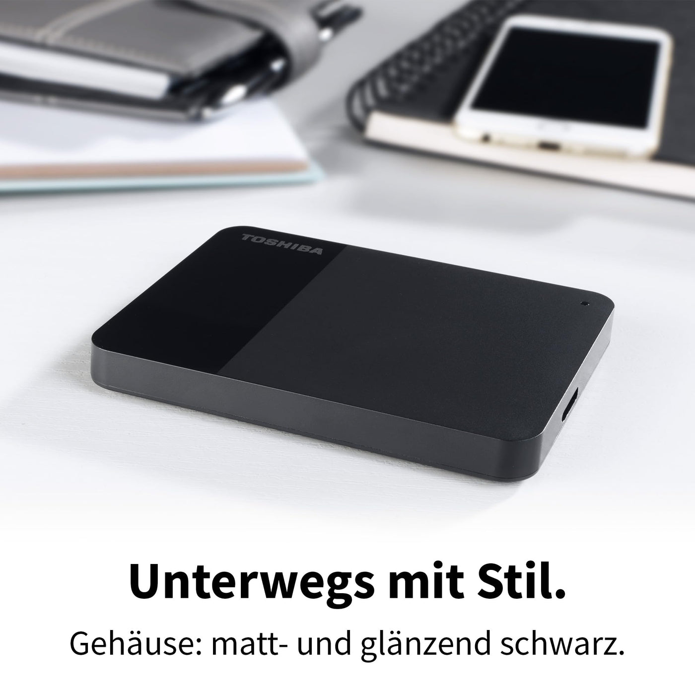 Toshiba 1 TB Canvio Ready — tragbare externe 2,5-Zoll-Festplatte mit USB 3.2 Gen 1 High Speed, kompatibel mit Microsoft Windows 8.1, 10, 11 und macOS, schwarz (HDTB410EK3AA)
