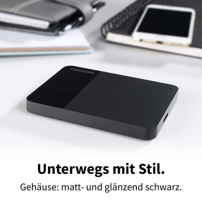 Toshiba 1 TB Canvio Ready — tragbare externe 2,5-Zoll-Festplatte mit USB 3.2 Gen 1 High Speed, kompatibel mit Microsoft Windows 8.1, 10, 11 und macOS, schwarz (HDTB410EK3AA)