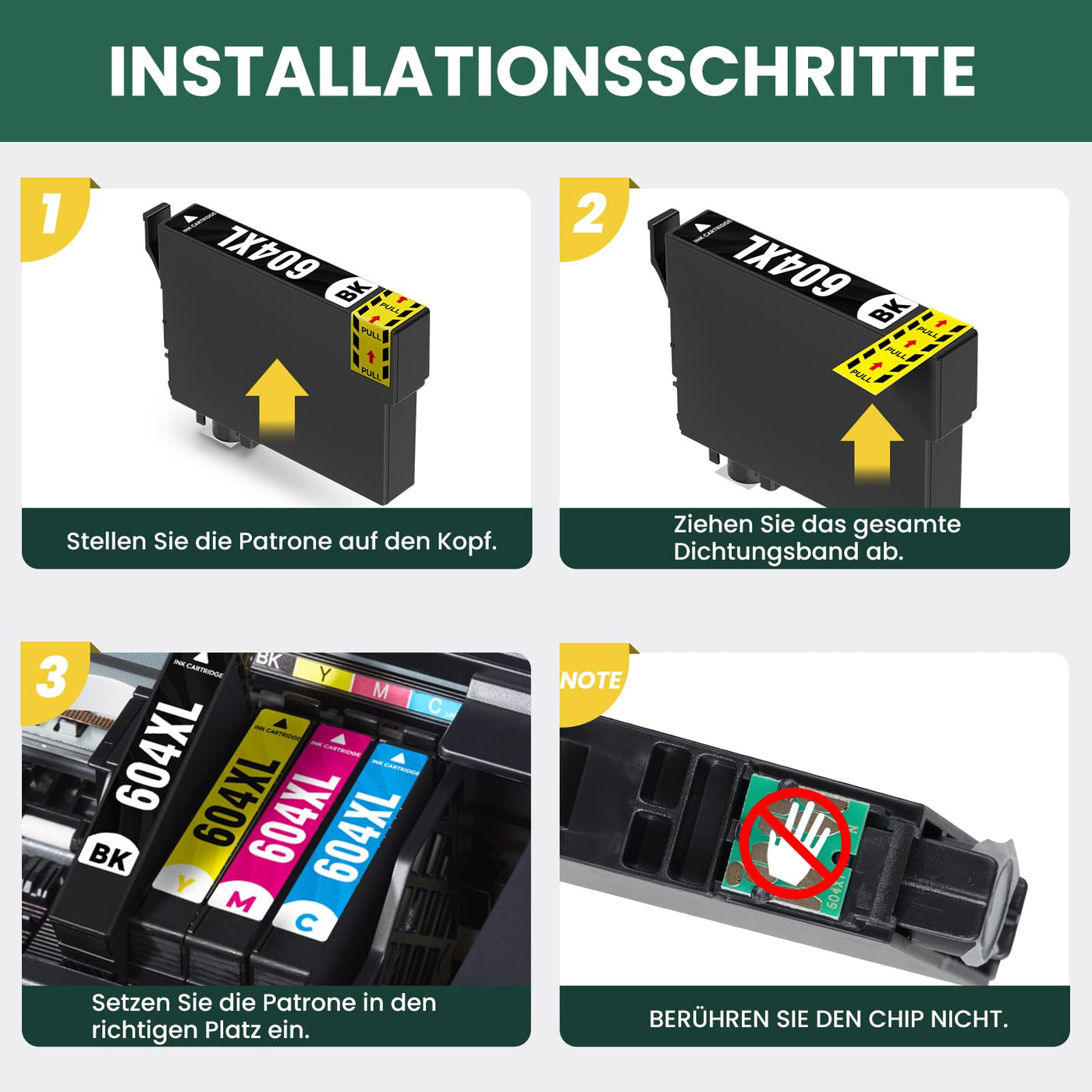 INK E-SALE 604XL Druckerpatronen kompatible für Epson 604XL 10er-Pack für Expression Home XP-3200 XP-3205 XP-4200 XP-4205 XP-2200 XP-2205 Workforce WF-2910 WF-2930 WF-2935 WF-2950