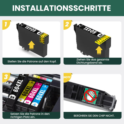 INK E-SALE 604XL Druckerpatronen kompatible für Epson 604XL 10er-Pack für Expression Home XP-3200 XP-3205 XP-4200 XP-4205 XP-2200 XP-2205 Workforce WF-2910 WF-2930 WF-2935 WF-2950