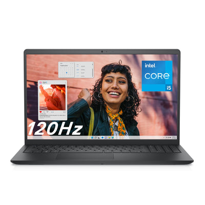 Dell Inspiron 15 3530 Laptop 15.6 Inch FHD 120Hz Display, Intel Core i5-1334U, 8GB RAM DDR4, 512GB SSD, Intel UHD Graphics, Windows 11 Home, German QWERTZ Keyboard, Carbon Black